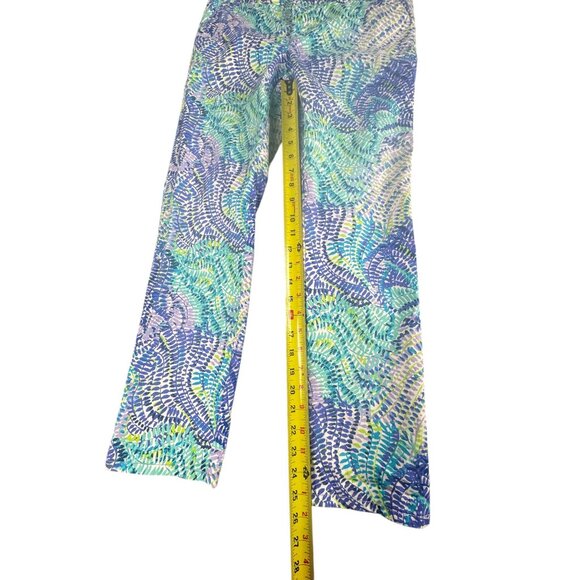 Lilly Pulitzer Womens Pants Size 8 Tropical Print Stretch Cotton Mid Rise Resort - Picture 8 of 11